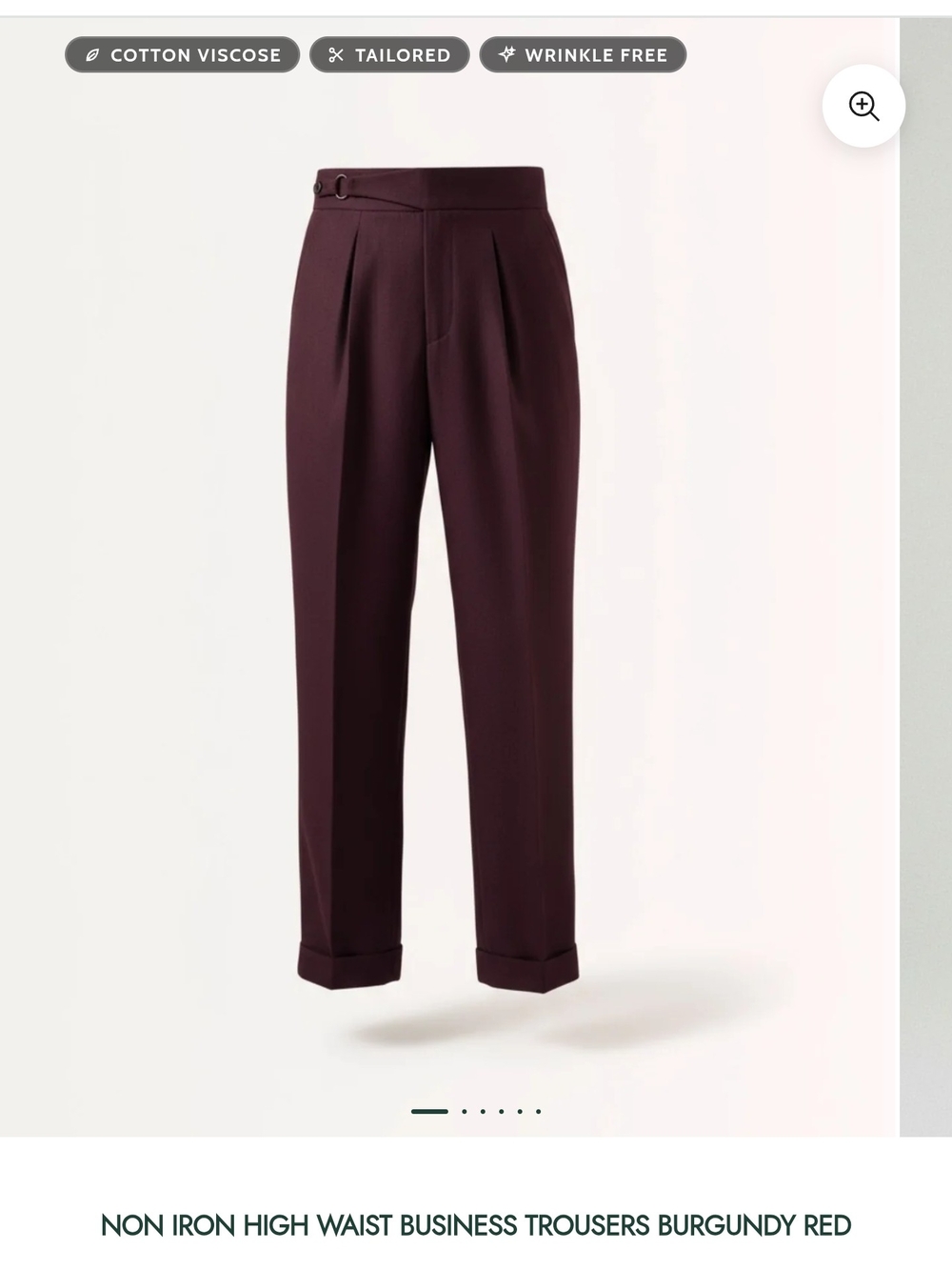 Brand New Lovau High-Waist Tailored Men’s Trousers in Burgundy Red